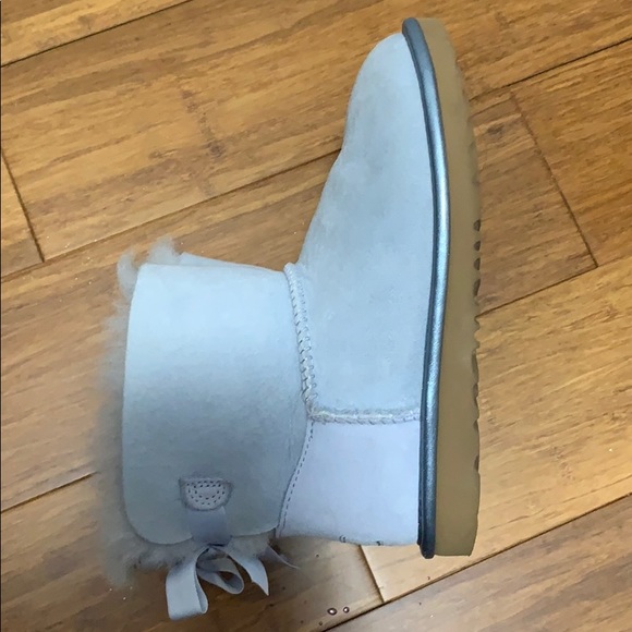 Light Blue Mini Bailey Bow II Uggs - Picture 2 of 7